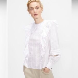 Ted Baker Silais double frill blouse in Ivory S